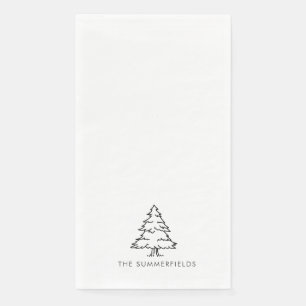 Servilleta De Papel Monograma de la familia de vacaciones navideñas