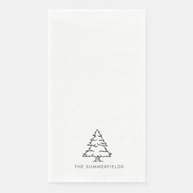 Servilleta De Papel Monograma de la familia de vacaciones navideñas (Anverso)