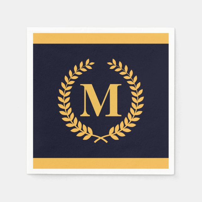 Servilleta De Papel Monograma de la guerra de oro (Anverso)