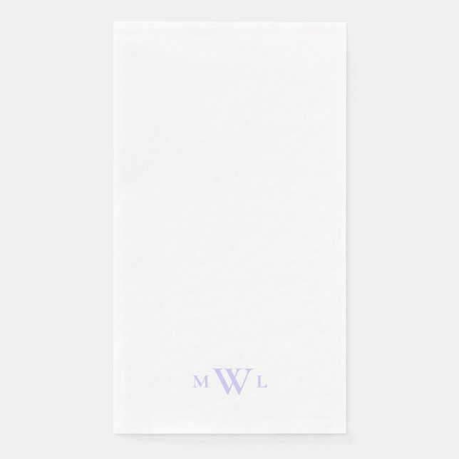 Servilleta De Papel Monograma de lavanda simple Boda (Anverso)