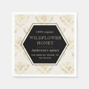 Servilleta De Papel monograma de miel de abeja colmena