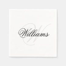 Monograma de nombre inicial personalizado en blanc