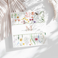 Monograma de nombre personalizado Boho Wildflowers