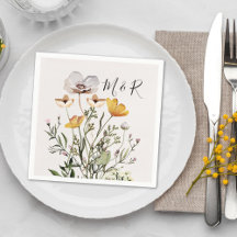 Monograma de Pareja Personalizado de Flor Silvestr