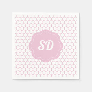 Servilleta De Papel Monograma de Personalizado de Honeycomb rosa claro
