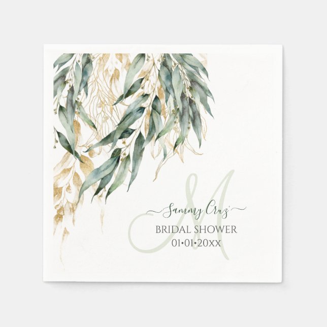 Servilleta De Papel Monograma de PixDezines H2 de eucaliptos silvestre (Anverso)