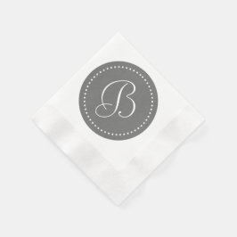 Servilleta De Papel Monograma de punto gris/blanco