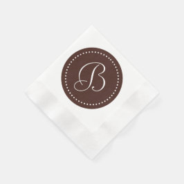 Servilleta De Papel Monograma de punto marrón/blanco