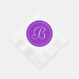 Servilleta De Papel Monograma de punto morado/blanco
