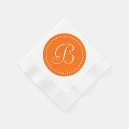 Servilleta De Papel Monograma de punto naranja/blanco