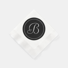 Servilleta De Papel Monograma de punto negro/blanco