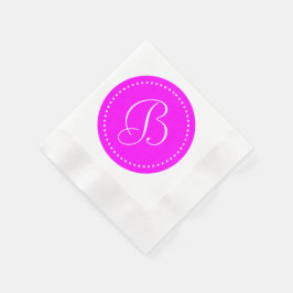 Servilleta De Papel Monograma de punto rosa/blanco