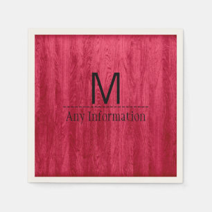 Servilleta De Papel Monograma de textura de grano de madera roja #2