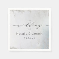 Monograma del Boda plateado oxidado azul Ombre