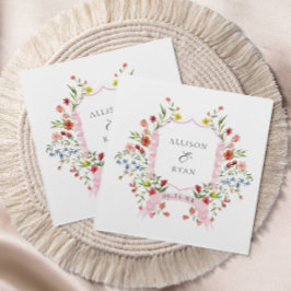 Servilleta De Papel Monograma del Escudo de la boda del jardín caprich