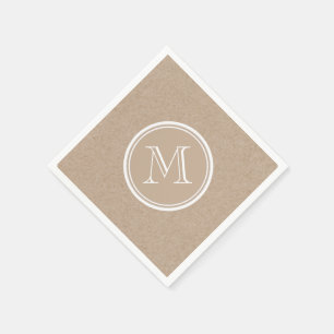 Servilleta De Papel Monograma del fondo del papel de Kraft