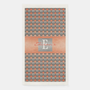 Servilleta De Papel Monograma del patrón de punto de polka gris y Nar