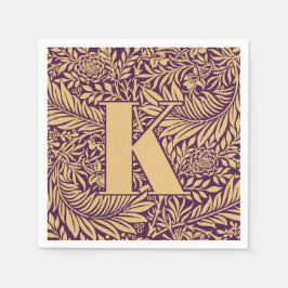 Servilleta De Papel Monograma del patrón de William Morris Larkspur