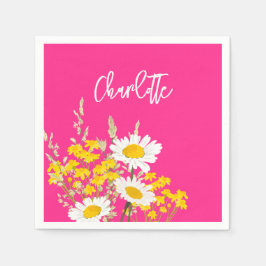 Servilleta De Papel Monograma del Personalizado de flores silvestres m