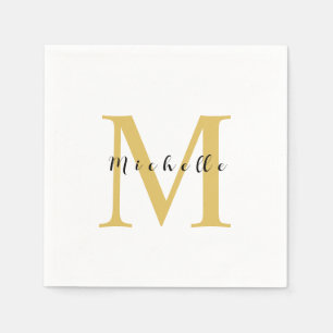 Servilleta De Papel Monograma dorado Color de tu nombre regalo especia