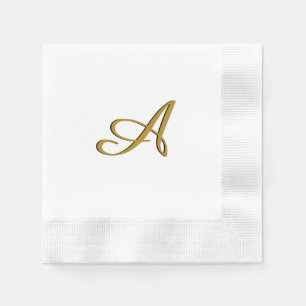 Servilleta De Papel Monograma dorado inicial