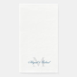 Servilleta De Papel Monograma Elegante Turquesa