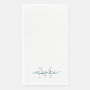 Servilleta De Papel Monograma Elegante Turquesa
