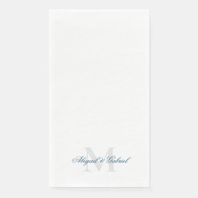 Servilleta De Papel Monograma Elegante Turquesa (Anverso)