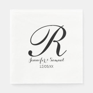 Servilleta De Papel Monograma elegante y contemporáneo y Napkin de cit