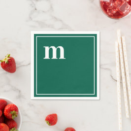 Servilleta De Papel Monograma en minúsculas negrita de moda esmeralda