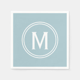Servilleta De Papel Monograma enmarcado de un Personalizado azul en po