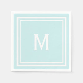 Servilleta De Papel Monograma estilo moderno estilo Robin's Egg Blue P