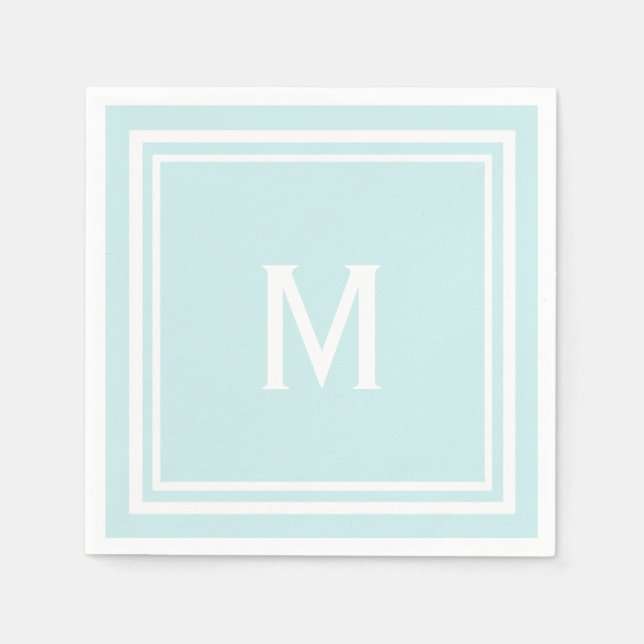 Servilleta De Papel Monograma estilo moderno estilo Robin's Egg Blue P (Anverso)