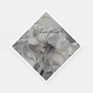 SERVILLETA DE PAPEL MONOGRAMA FIESTA BLANCO Y NEGRO