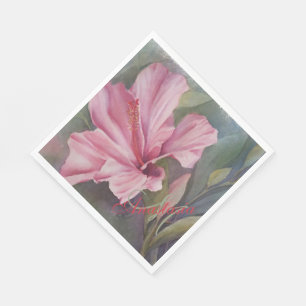 SERVILLETA DE PAPEL MONOGRAMA FIESTA DE VIAJE TROPICAL HIBISCUS PINO