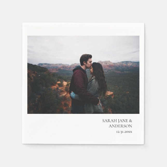 Servilleta De Papel Monograma Fiesta o Boda fotográfico instantáneo (Anverso)