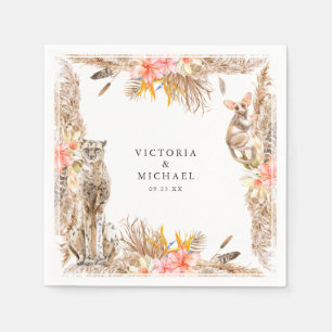 Servilleta De Papel Monograma floral boho safari africano
