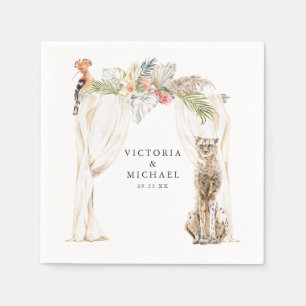 Servilleta De Papel Monograma floral boho safari africano