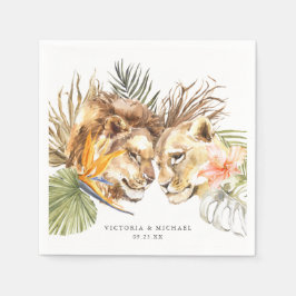 Servilleta De Papel Monograma floral de Safari Boho africano