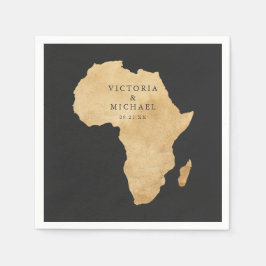 Servilleta De Papel Monograma floral de Safari Boho africano