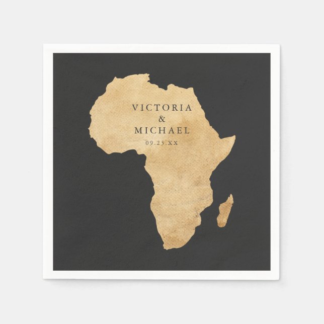 Servilleta De Papel Monograma floral de Safari Boho africano (Anverso)