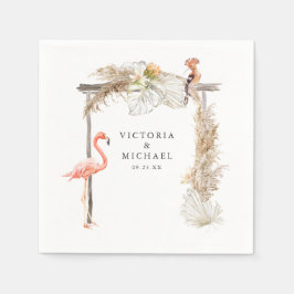 Servilleta De Papel Monograma floral de Safari Boho africano