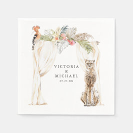 Servilleta De Papel Monograma floral de Safari Boho africano