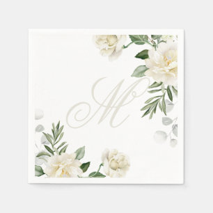 Servilleta De Papel Monograma Floral Personalizado 