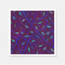 Servilleta De Papel Monograma frasco oscuro de joyas borgoñas