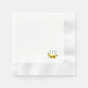 Servilleta De Papel Monograma giratorio acuarela amarillo