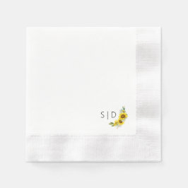 Servilleta De Papel Monograma giratorio acuarela amarillo