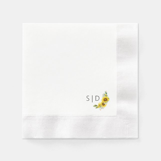 Servilleta De Papel Monograma giratorio acuarela amarillo (Anverso)