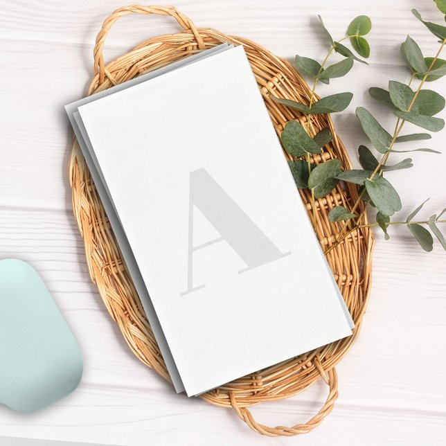 Servilleta De Papel Monograma grande Cualquier Gris Neutral Inicial (Subido por el creador)