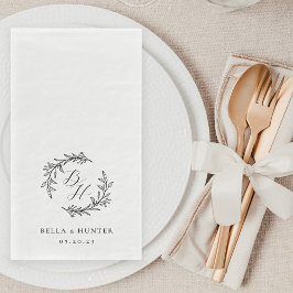 Servilleta De Papel Monograma inicial Boda de la flor